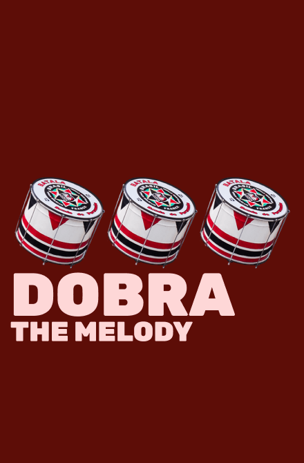 Dobra: The Melody, with three images of the drum